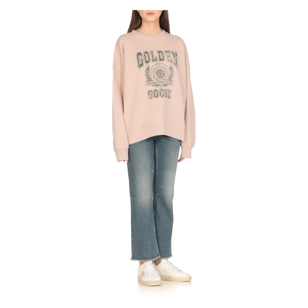 Golden Goose Cotton Crewneck Sweatshirt Pink Dames