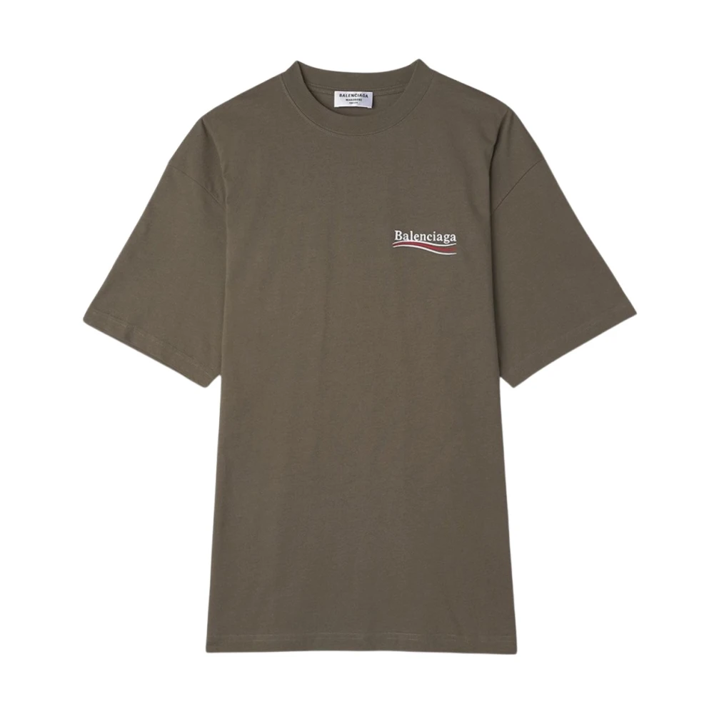 Balenciaga T-shirt van biologisch katoen met geborduurd logo Green Heren
