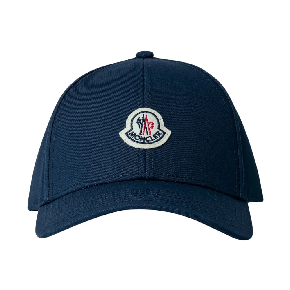 Moncler Blue Hats & Caps, Male, One Size, Cotton Twill Logo Baseball Cap