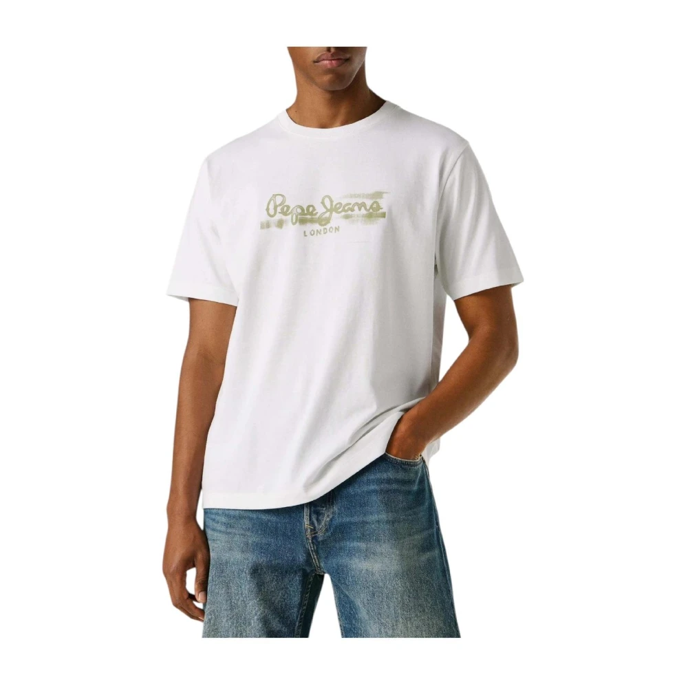 Pepe Jeans Men's White T-Shirts, L, T-Shirt
