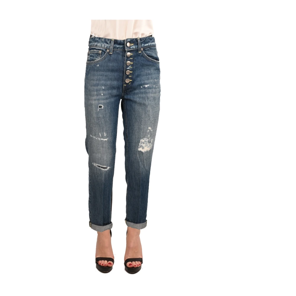 Dondup Lyocell enkel jeans met juweelknoop Blue Dames