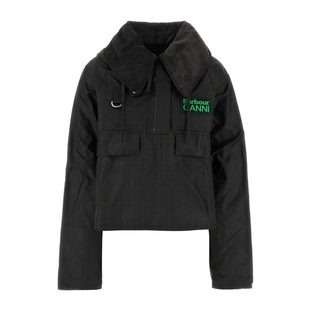 Barbour Geborduurde Katoenen Jas Samenwerking Black Dames