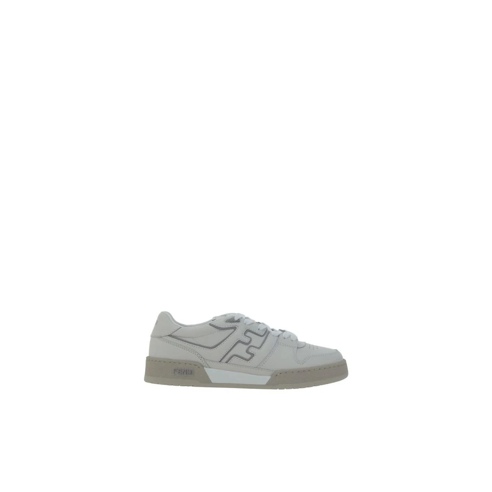 Fendi Luxe Geperforeerde Sneakers met Paneeldesign White Heren