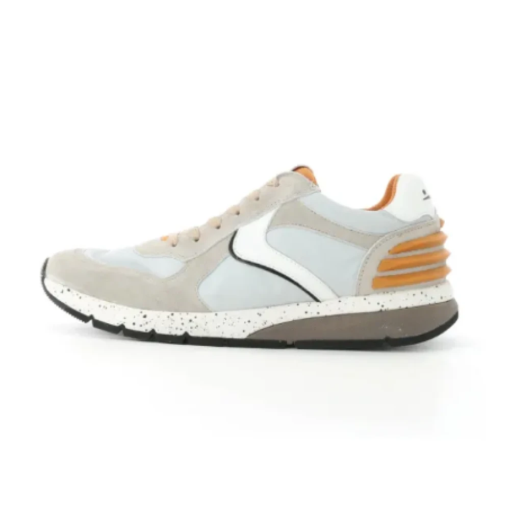 Voile Blanche Hoge Top Suede Nylon Sneakers Heren Schoenen Grijs