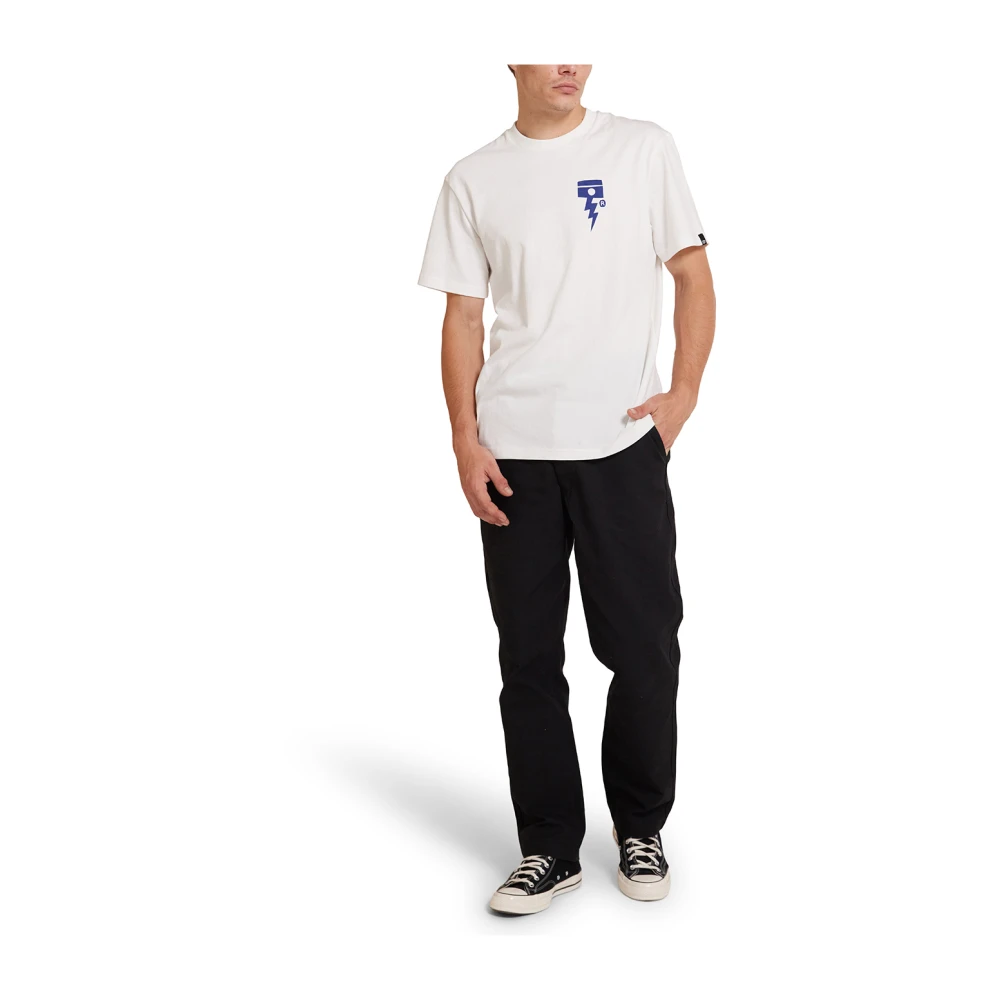 Deus Ex Machina Blauw Print Box Fit Tee White Heren