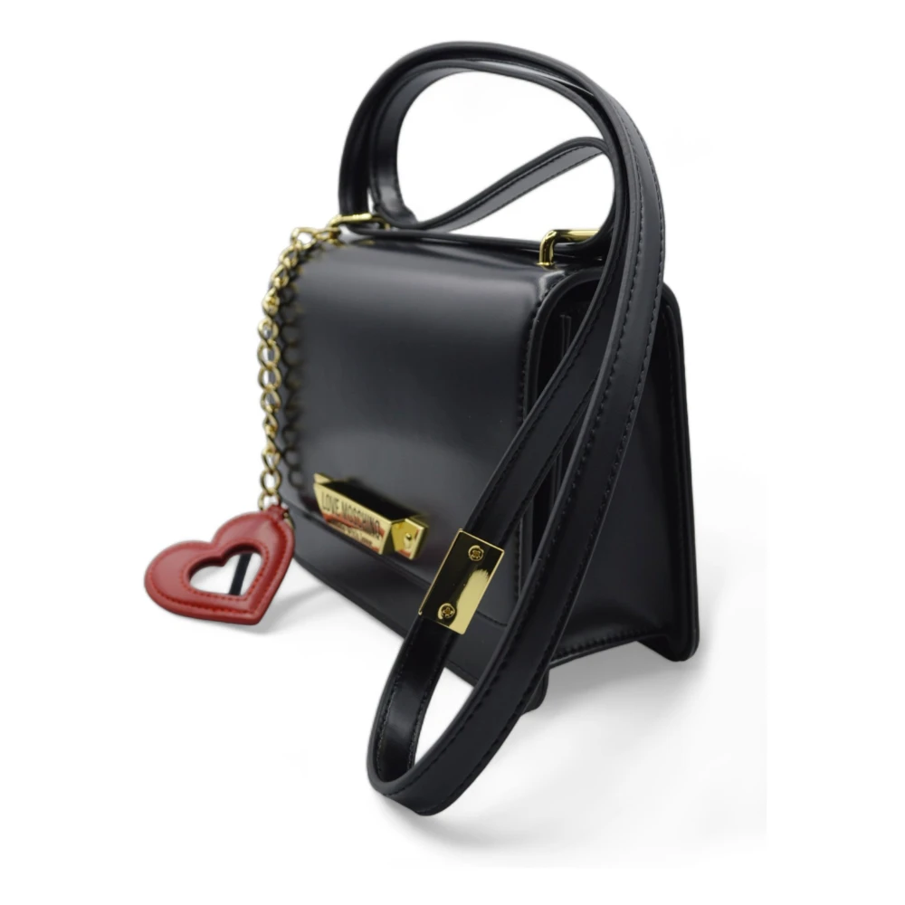 Love Moschino Iconische Hart Ketting Schoudertas Black Dames