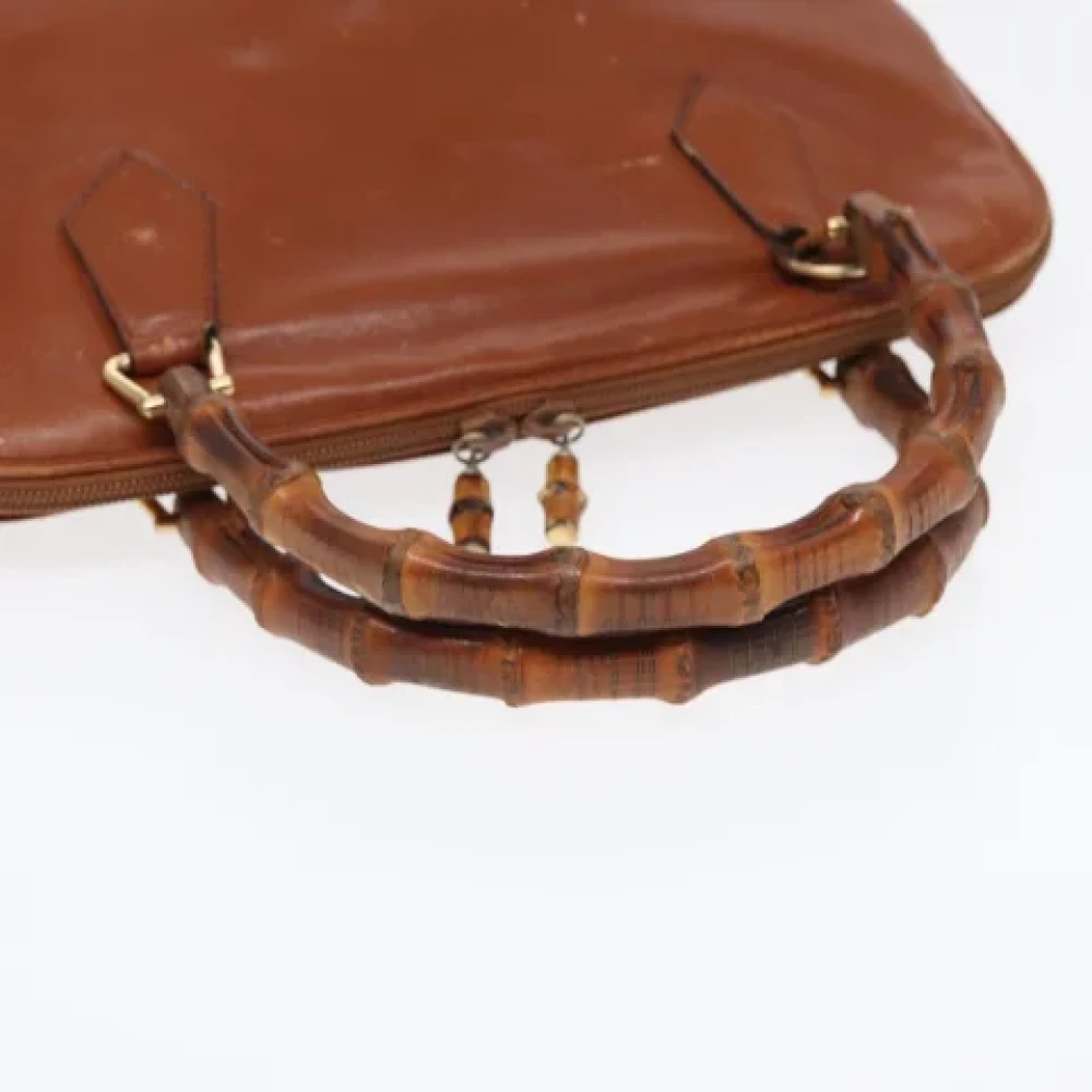 Gucci Vintage Pre-owned Leather handbags Brown Dames