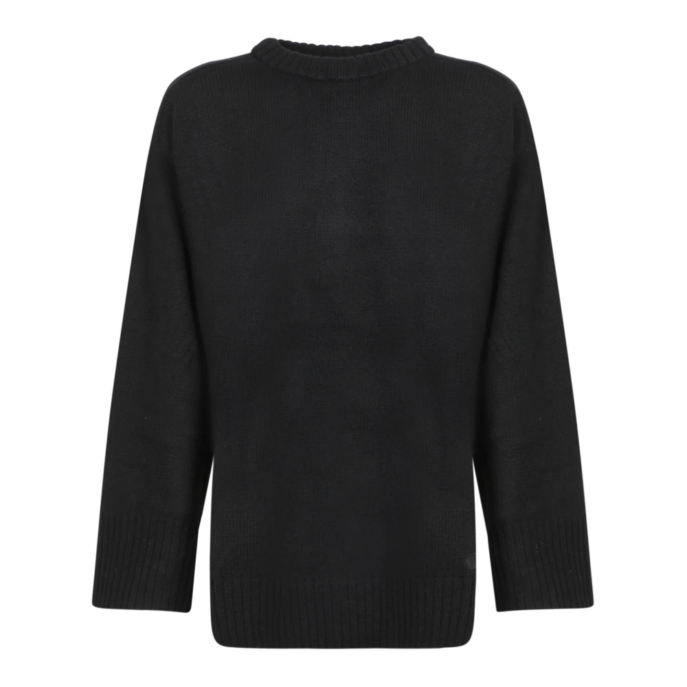Loulou Studio Women's Black Round-Neck Knitwear, S, Safi Jumper
