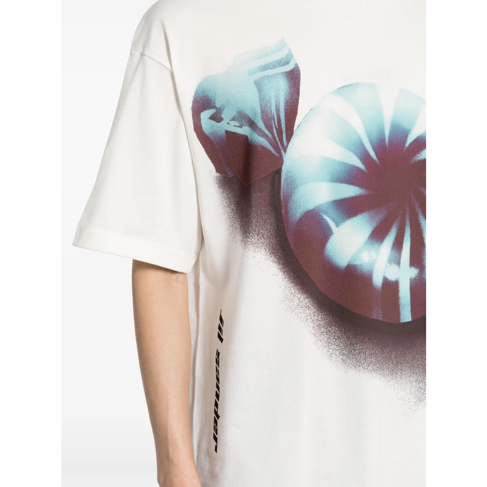 Jil Sander Grafische Print Katoenen T-shirt White Heren