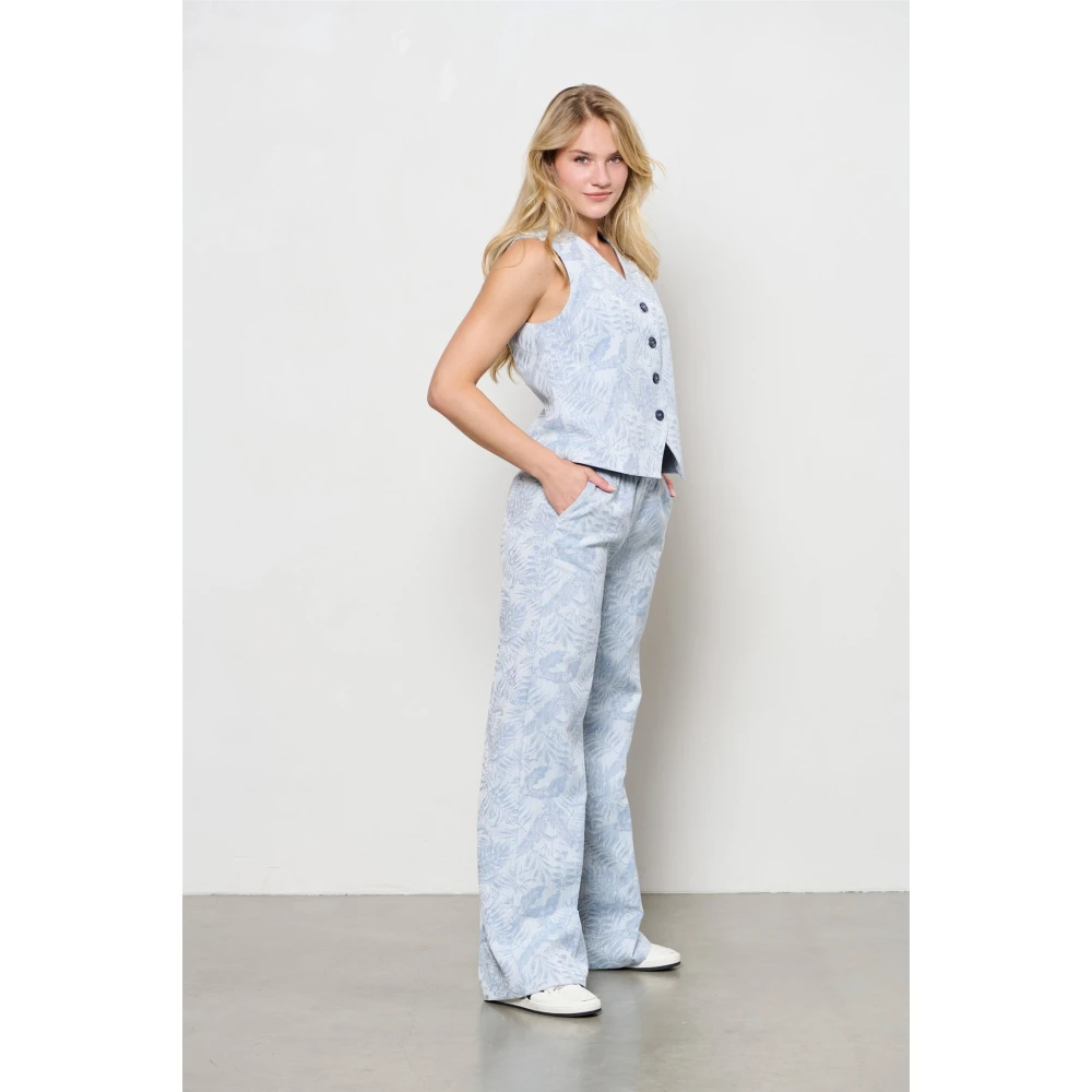 &Co Woman Gewatteerde Vest met Capuchon Blue Dames