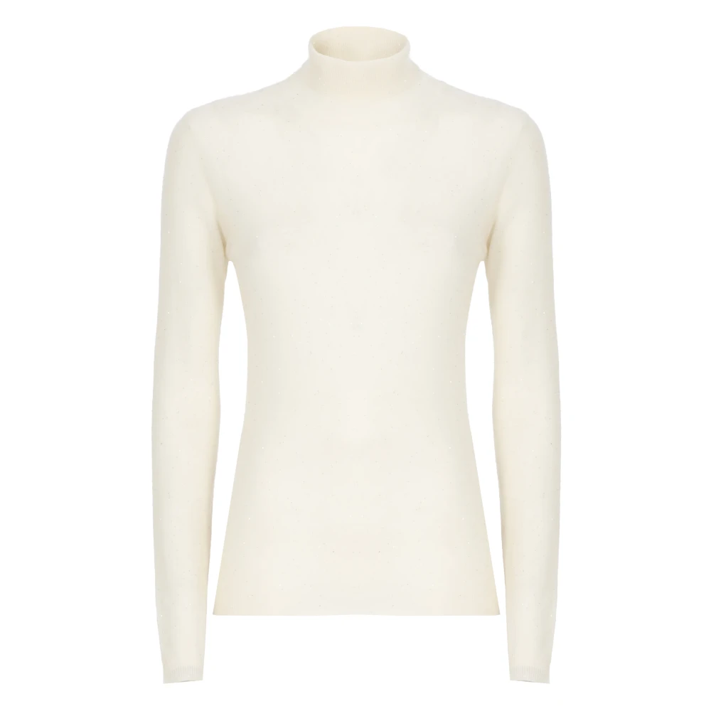 Fabiana Filippi Ivoor Wollen Trui met Pailletten Beige Dames
