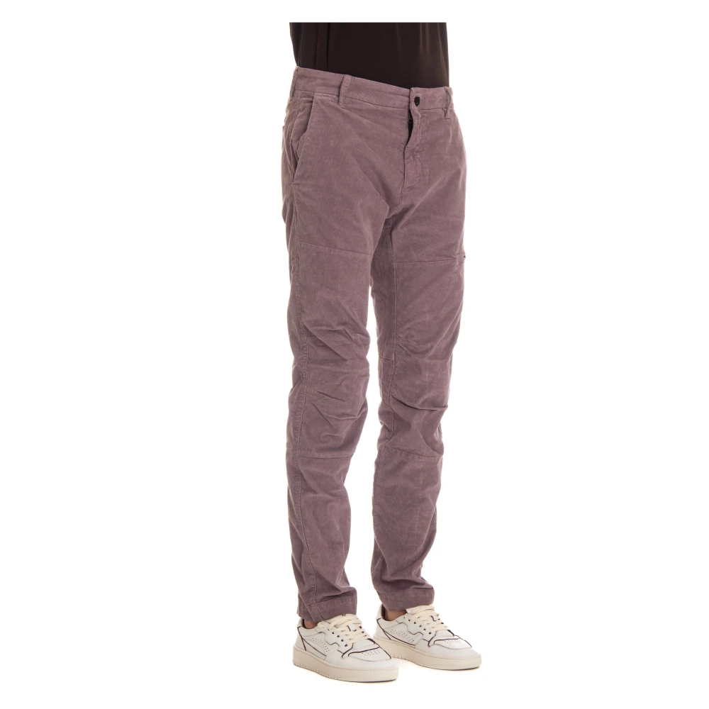 C.P. Company Corduroy Stretch Broek Old Dyed Fit Purple Heren