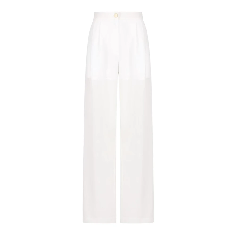 Armani Exchange Women's White Wide Trousers,, Wide Leg Casual Trousers 2XS