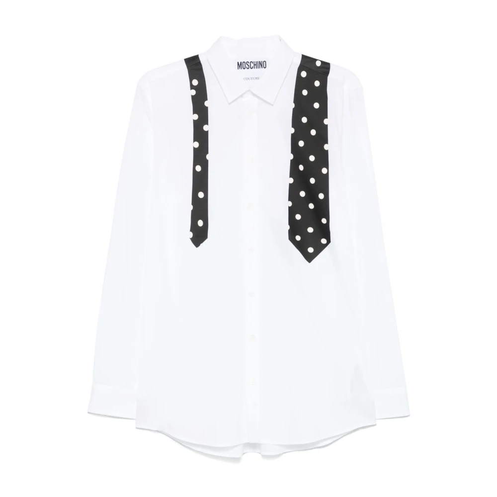 Moschino Witte Knoopmanchet Overhemd White Heren