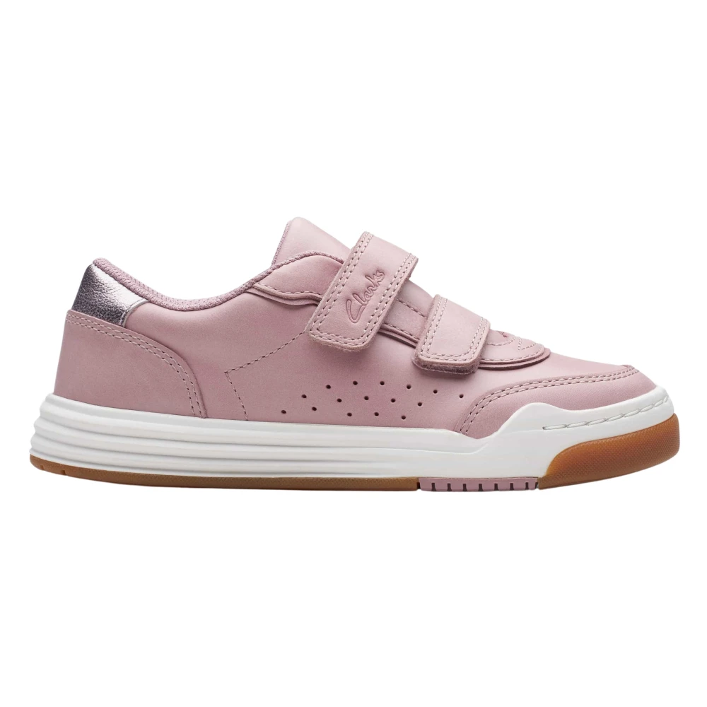 Clarks Girls Pink Kids Sneakers, 20 Eu, Leather Urban Solo Trainers