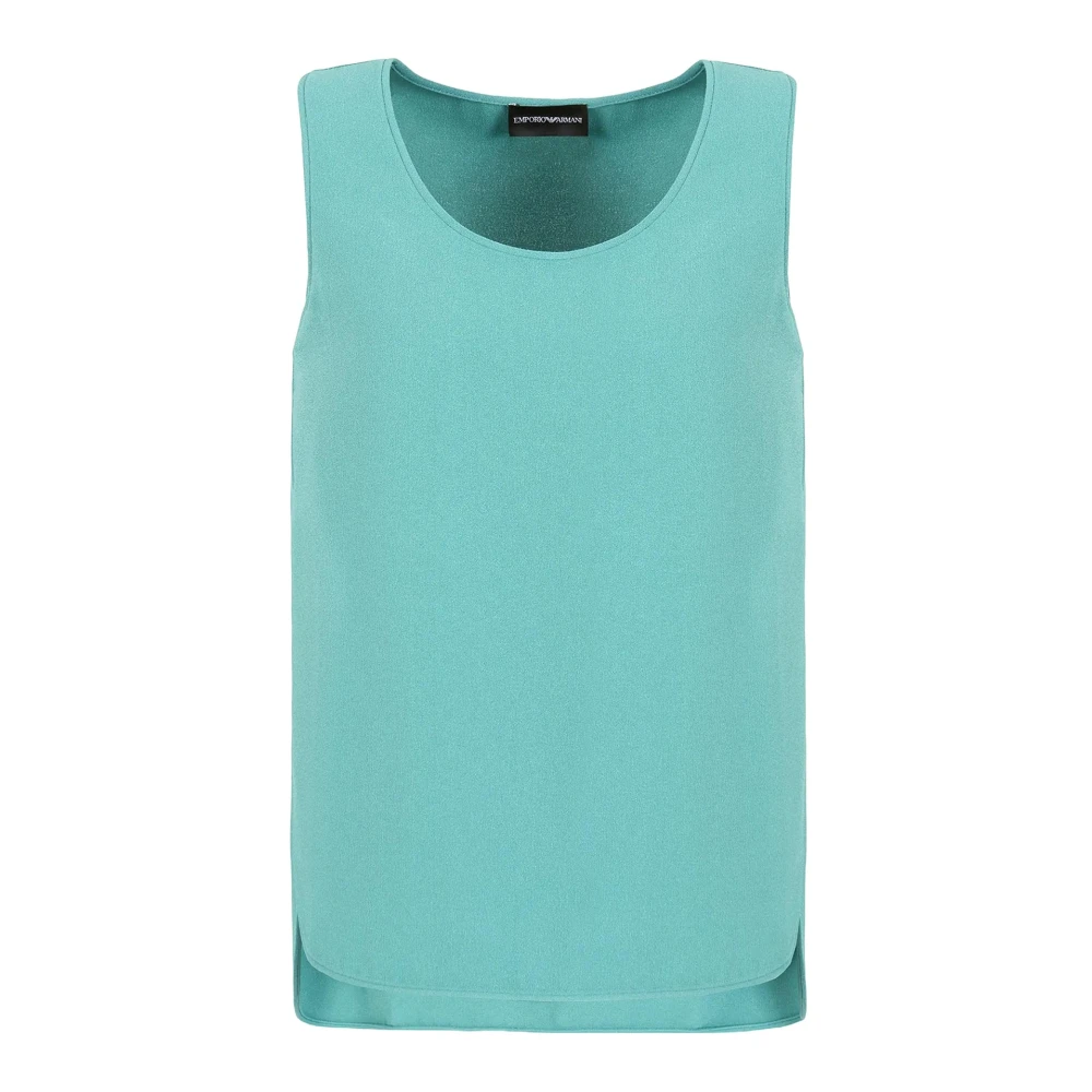 Emporio Armani Sablé Ronde Hals Mouwloze Shirt Green Dames