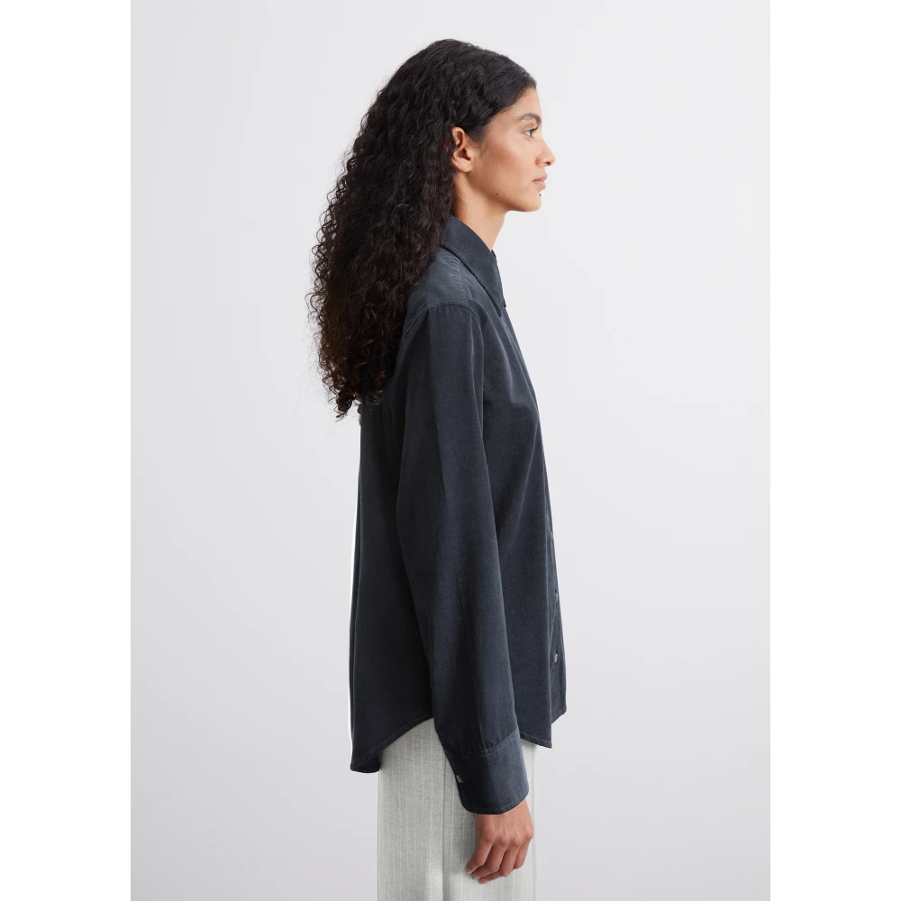 Marc O'Polo Reguliere fijne corduroy blouse Blue Dames