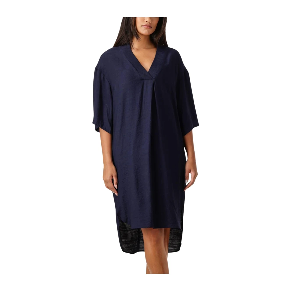 Co'Couture Navy Plooi Tuniek Jurk Blue Dames