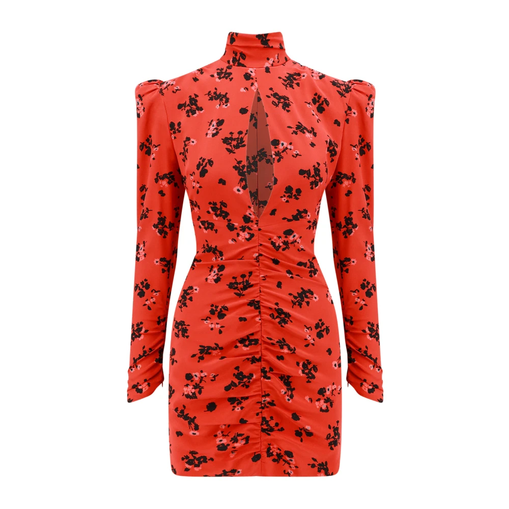 Alessandra Rich Zijden jurk met draperie Red Dames