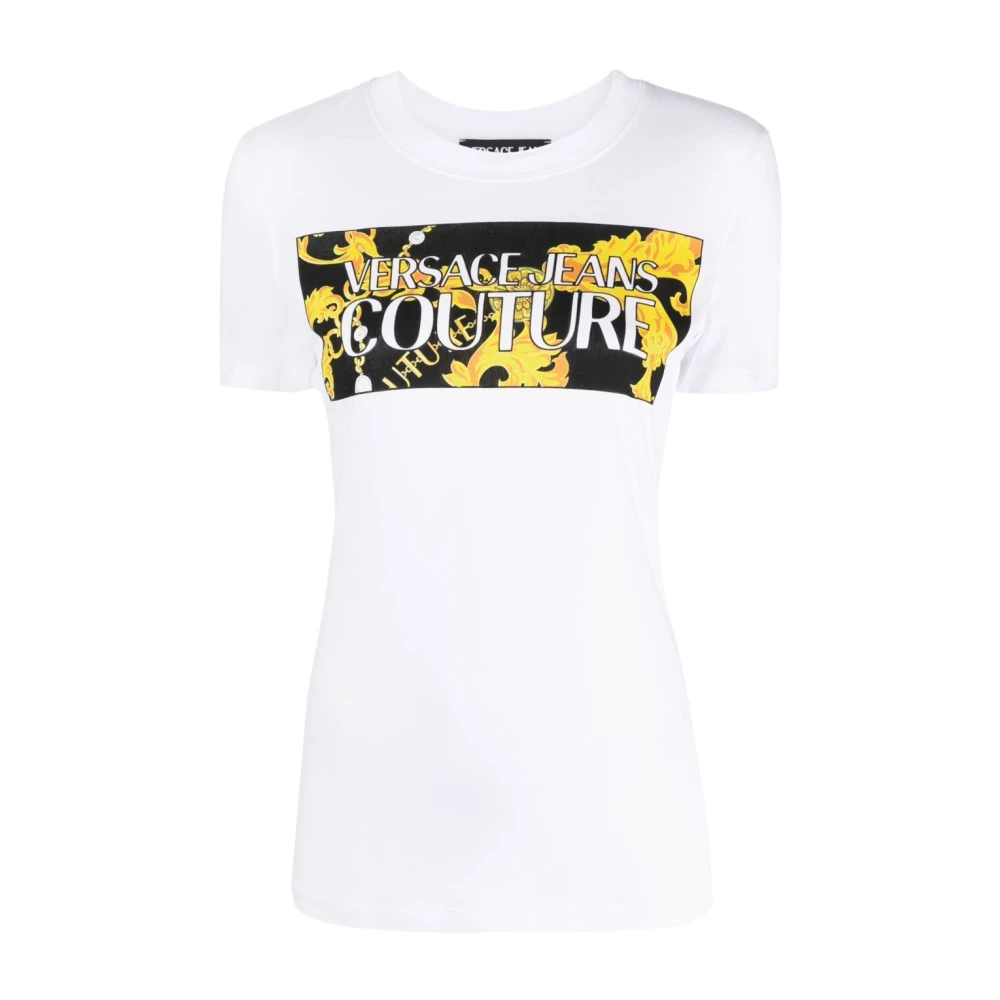 Versace Jeans Couture Witte Dames T-Shirt Aw23 Collectie White Dames