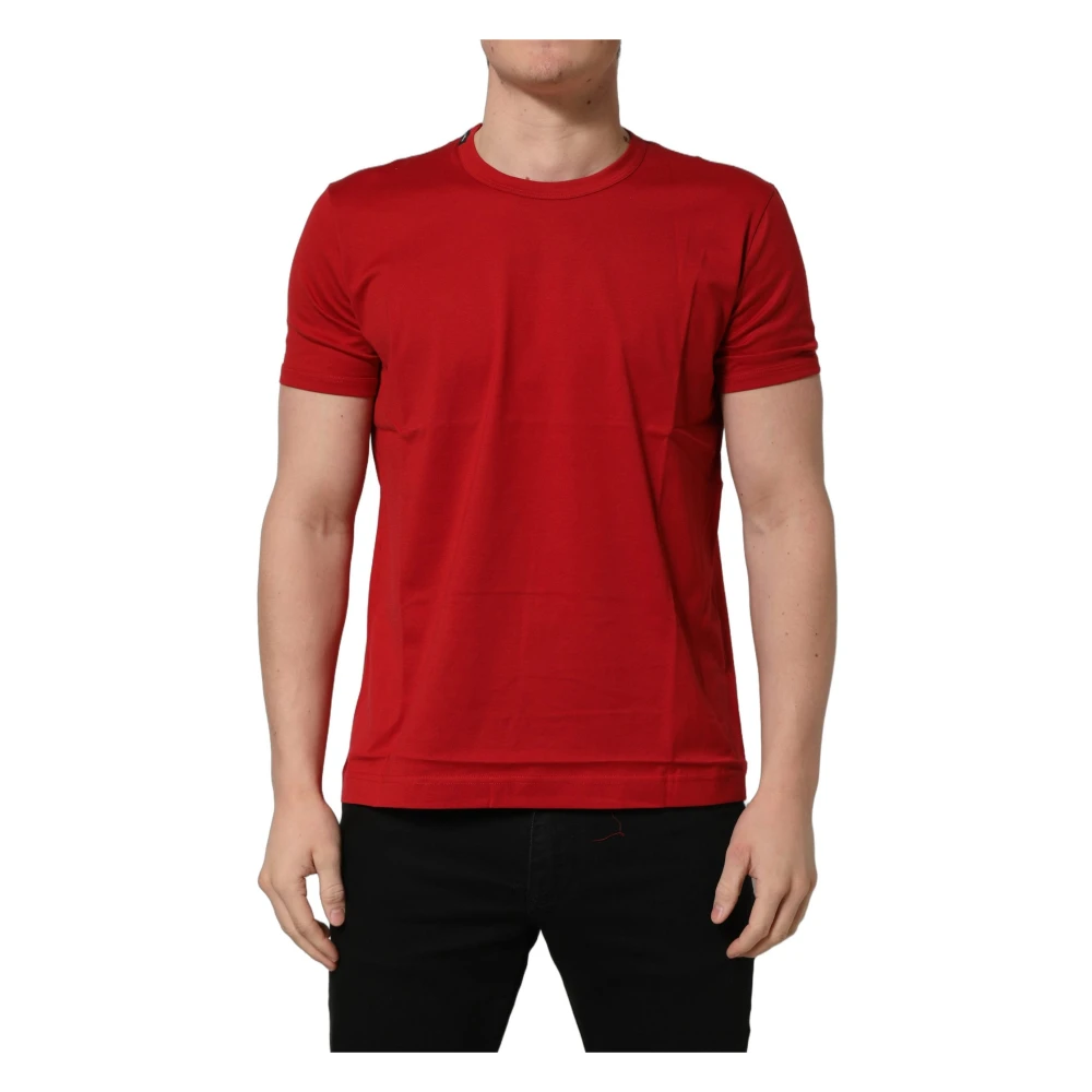 Dolce & Gabbana , T-Shirts, Male, Red, 2XS, Goodluck 2023 Cotton Crew Neck T-Shirt