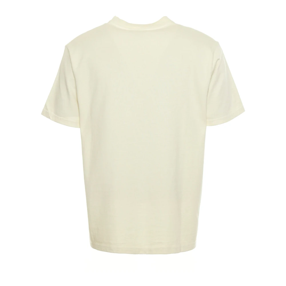 Autry Ribgebreide T-shirt met ronde hals en logo Beige Heren