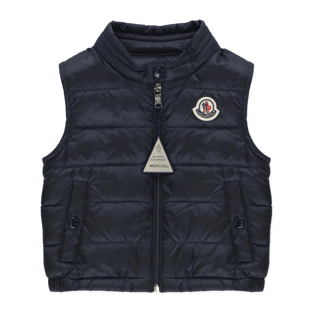 Moncler Blå Baby Quiltad Väst för Pojke Blue, Pojke