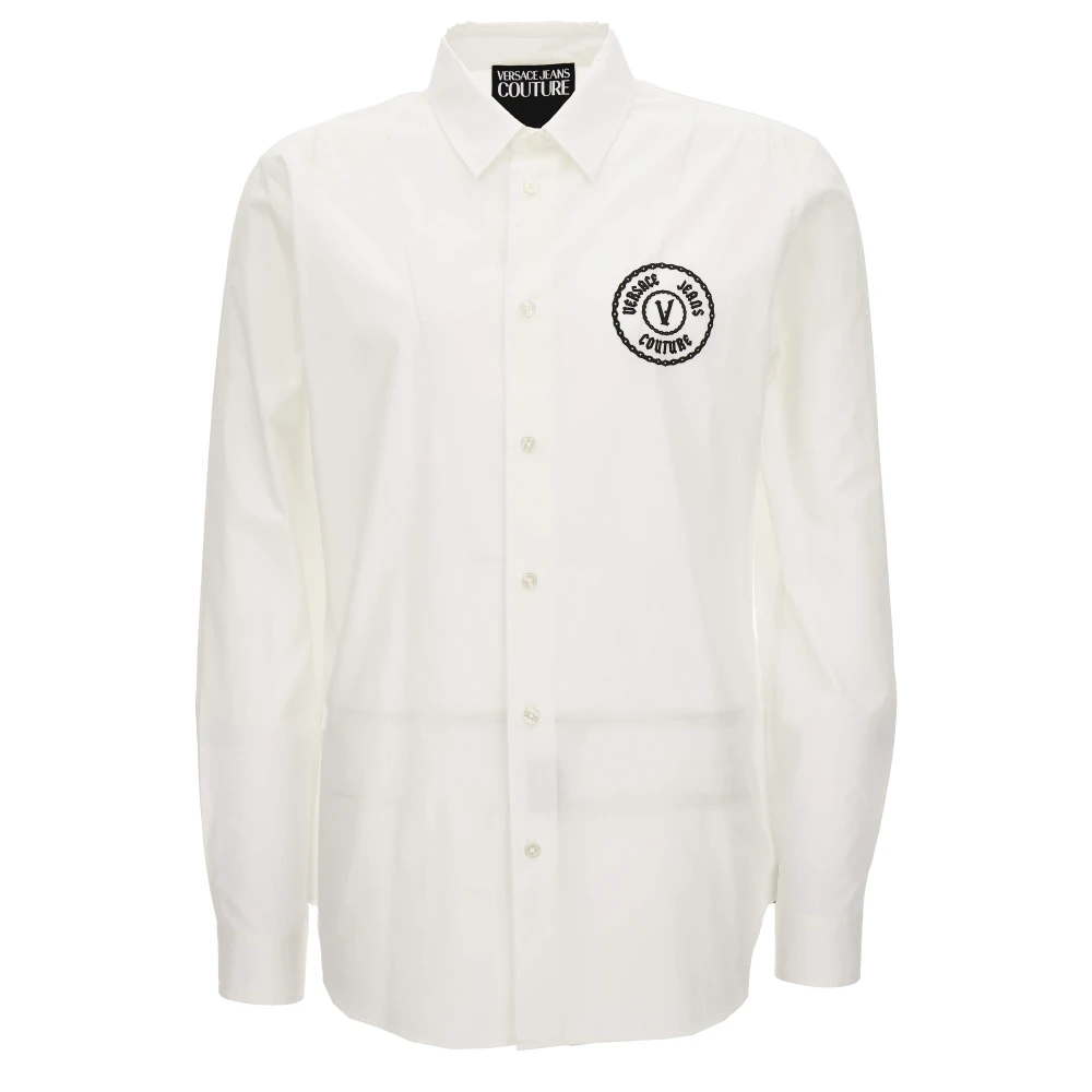 Versace Jeans Couture Overhemd met geborduurd logo White Heren