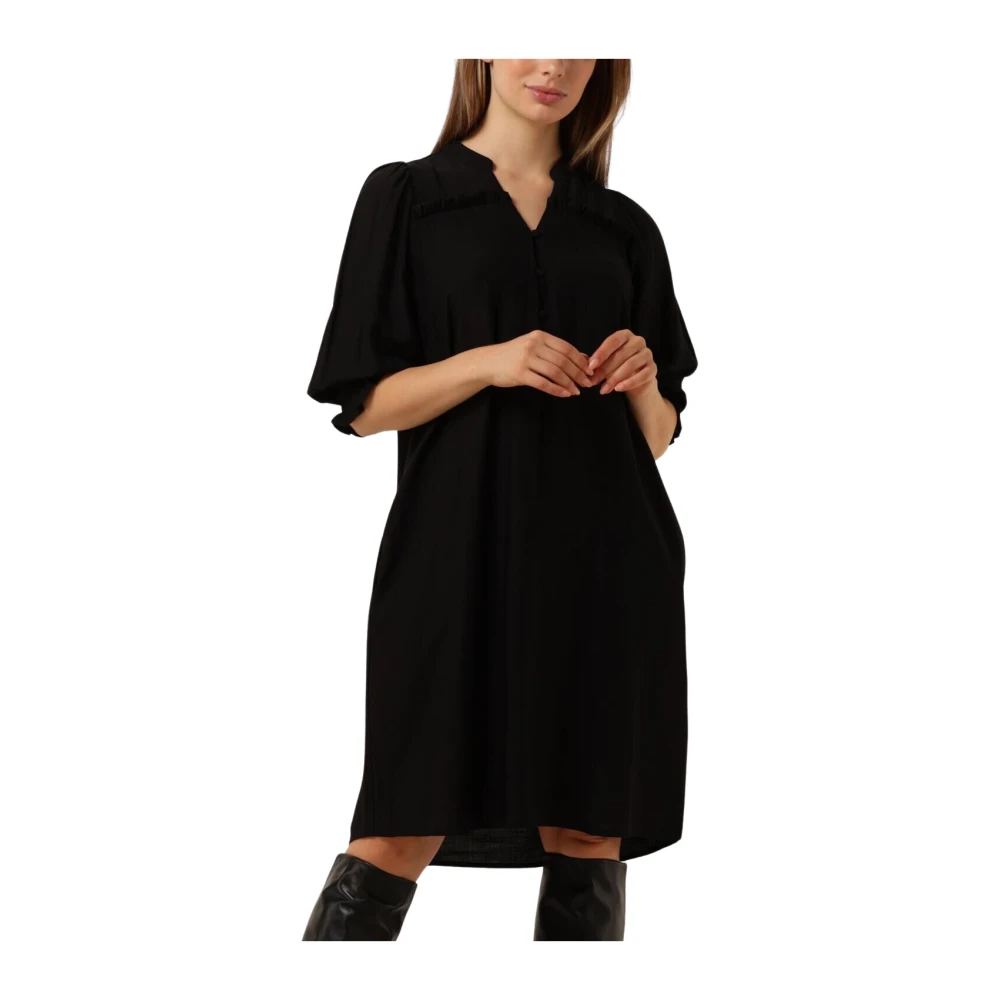 Co'Couture Speelse Frill Crop Jurk Black Dames