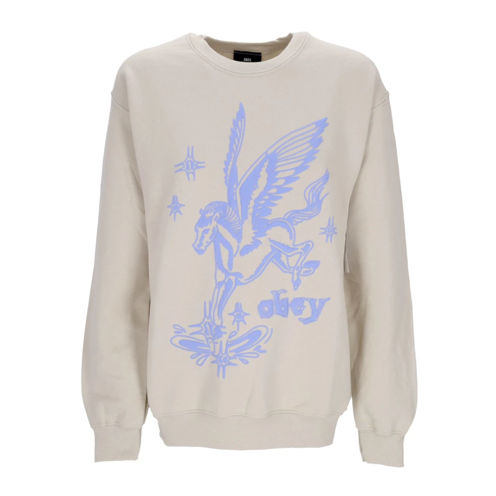 Obey Vintage Sand Crewneck Sweatshirt Vrouwen Beige Heren