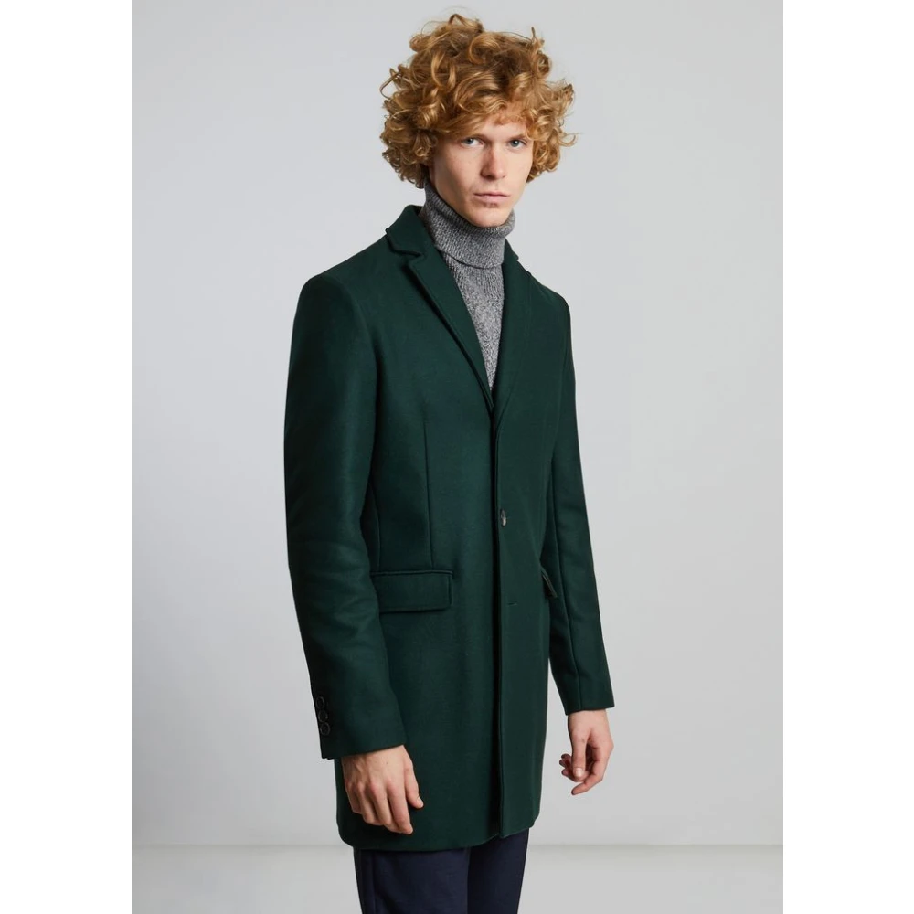 L'Exception Paris Tillverkad i Frankrike Virgin Wool Overcoat Green, Herr