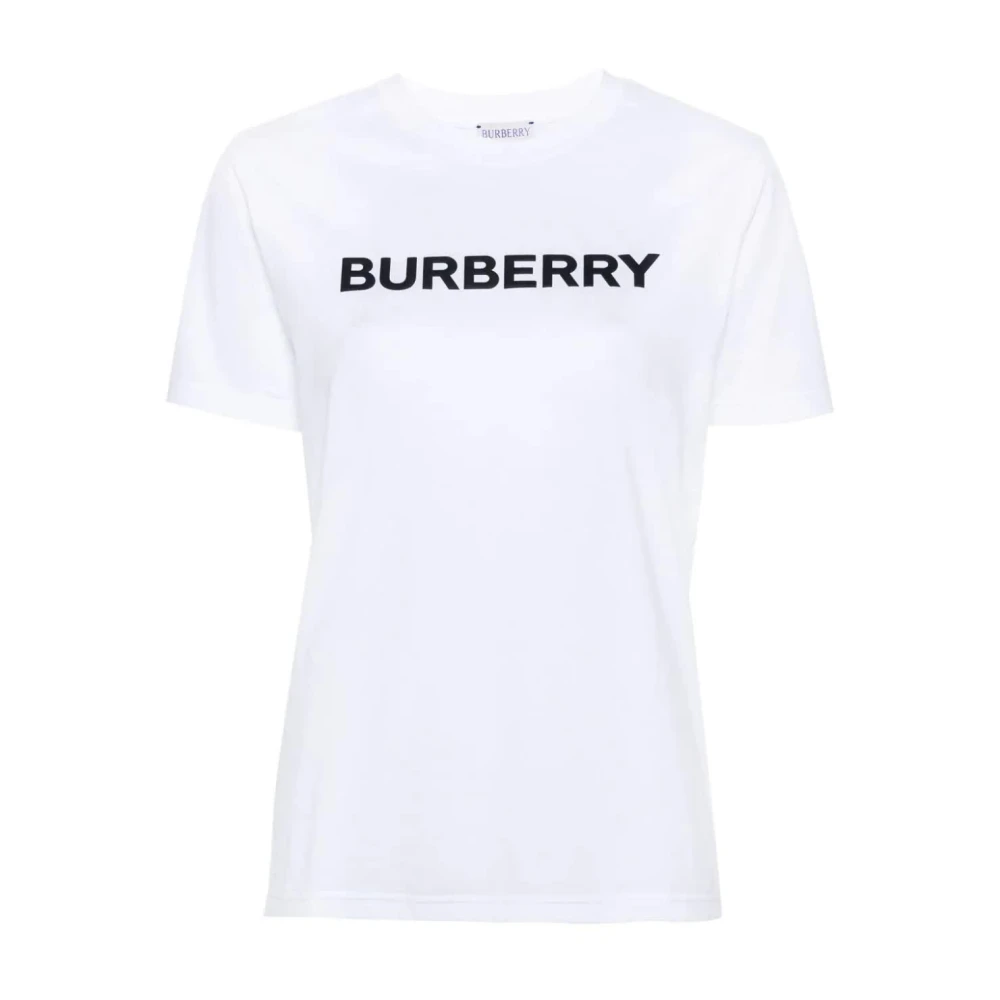 Burberry Wit Katoenen T-Shirt White Dames