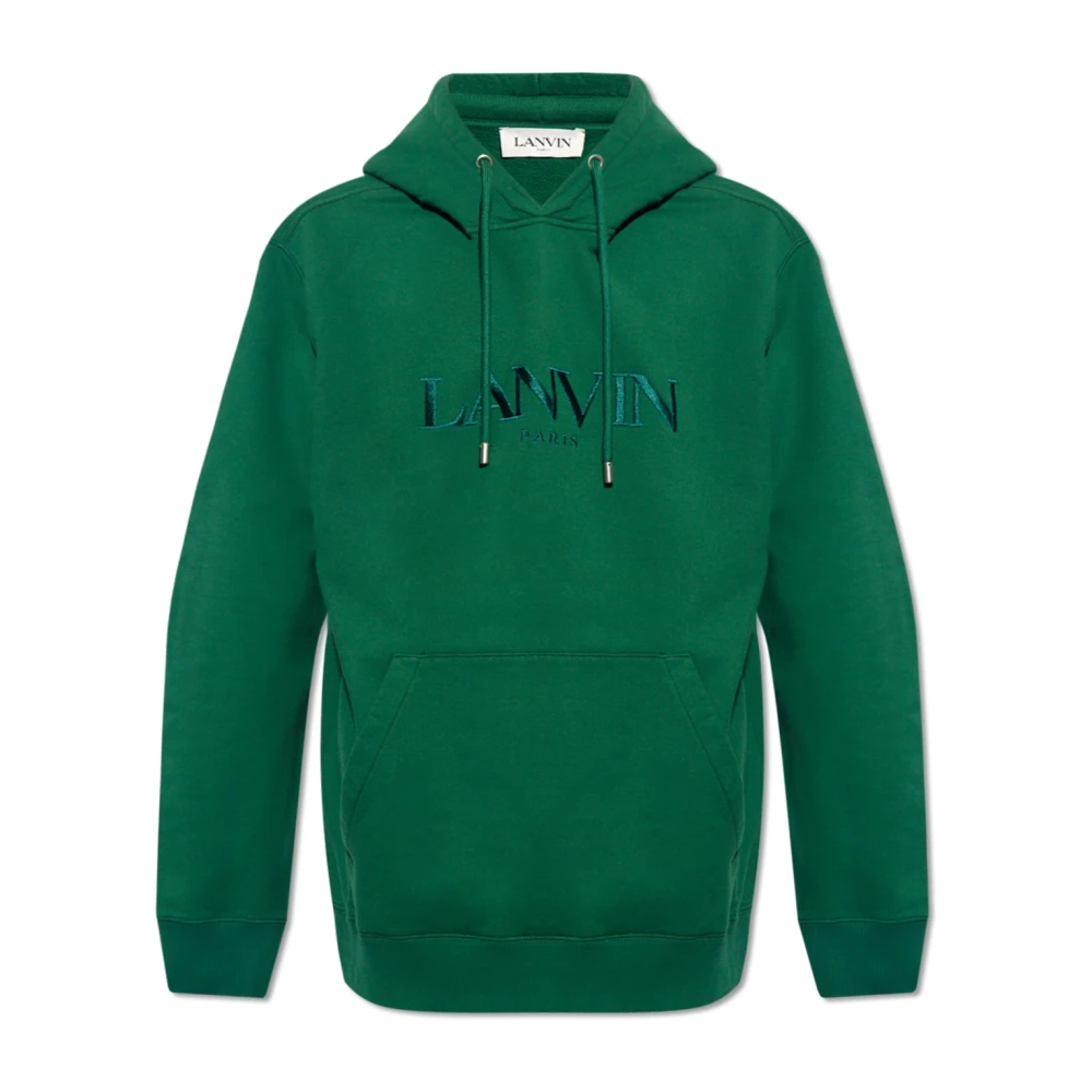 Lanvin Hoodie met logo Green Heren