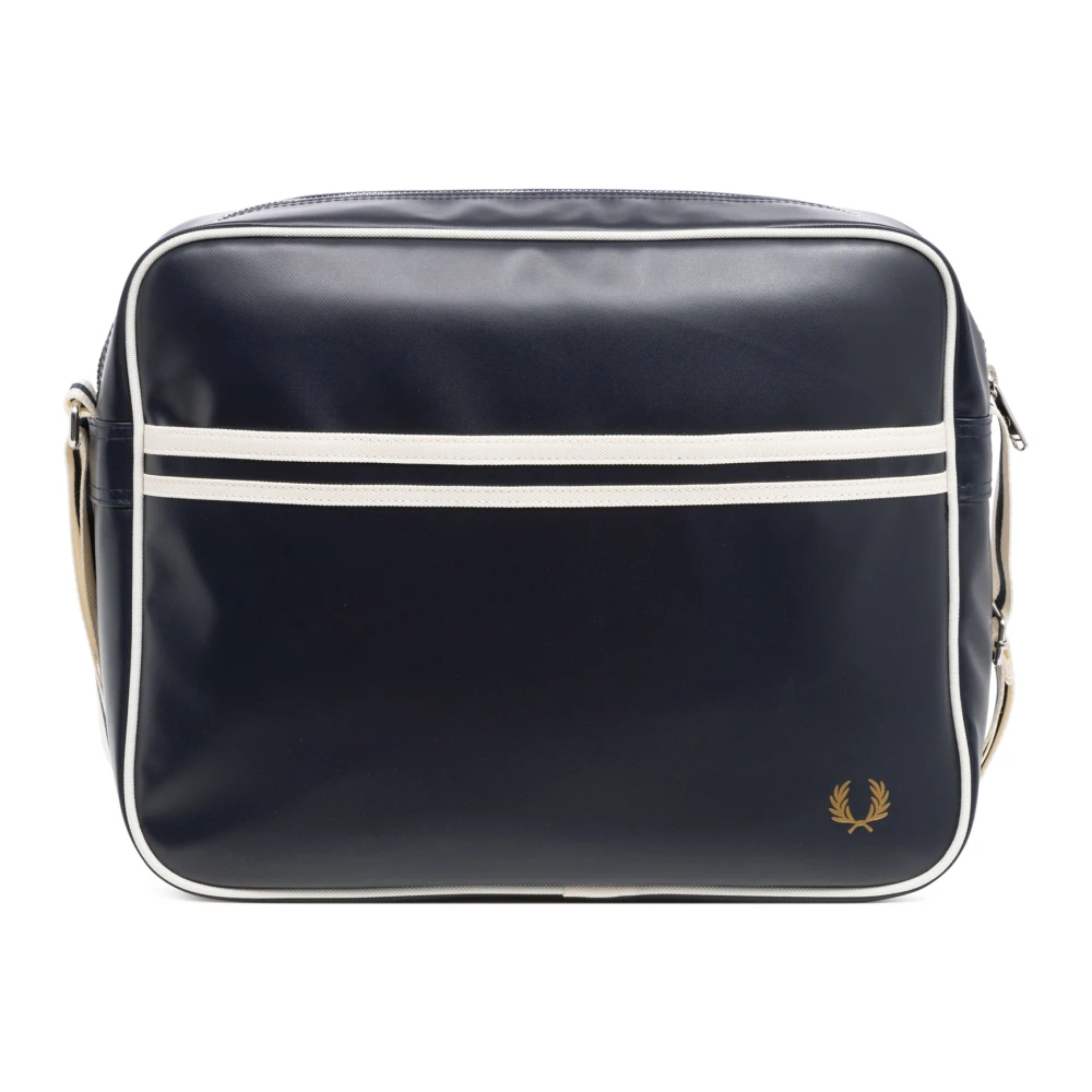 Fred Perry Geborduurde Crossbody Tas met Verstelbare Band Blue Heren