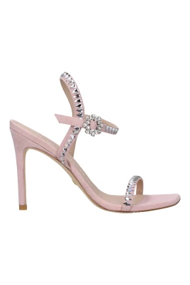 Rosa läder stilettohälar sandaler