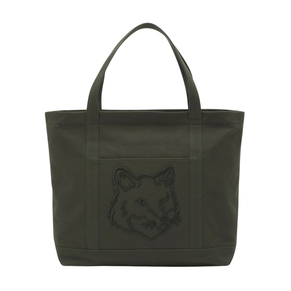 Maison Kitsuné Katoenen Winkelmand Green Dames