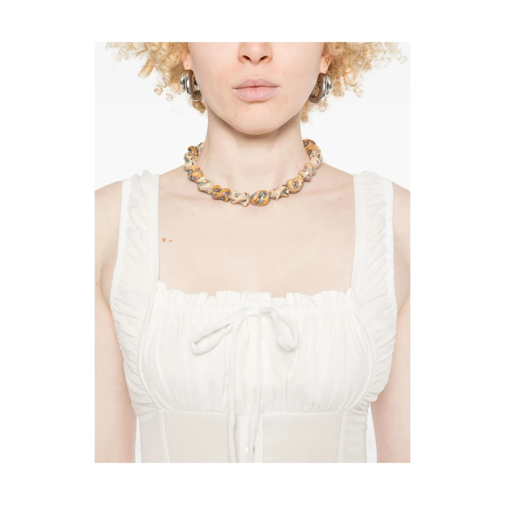 Frankies Bikinis Witte Mouwloze Jurk met Vierkante Hals White Dames