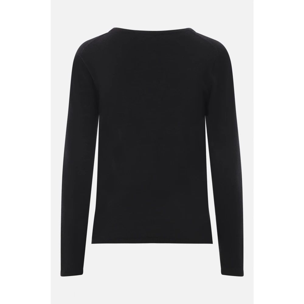 Max Mara Zwarte Cashmere V-Hals Trui Black Dames