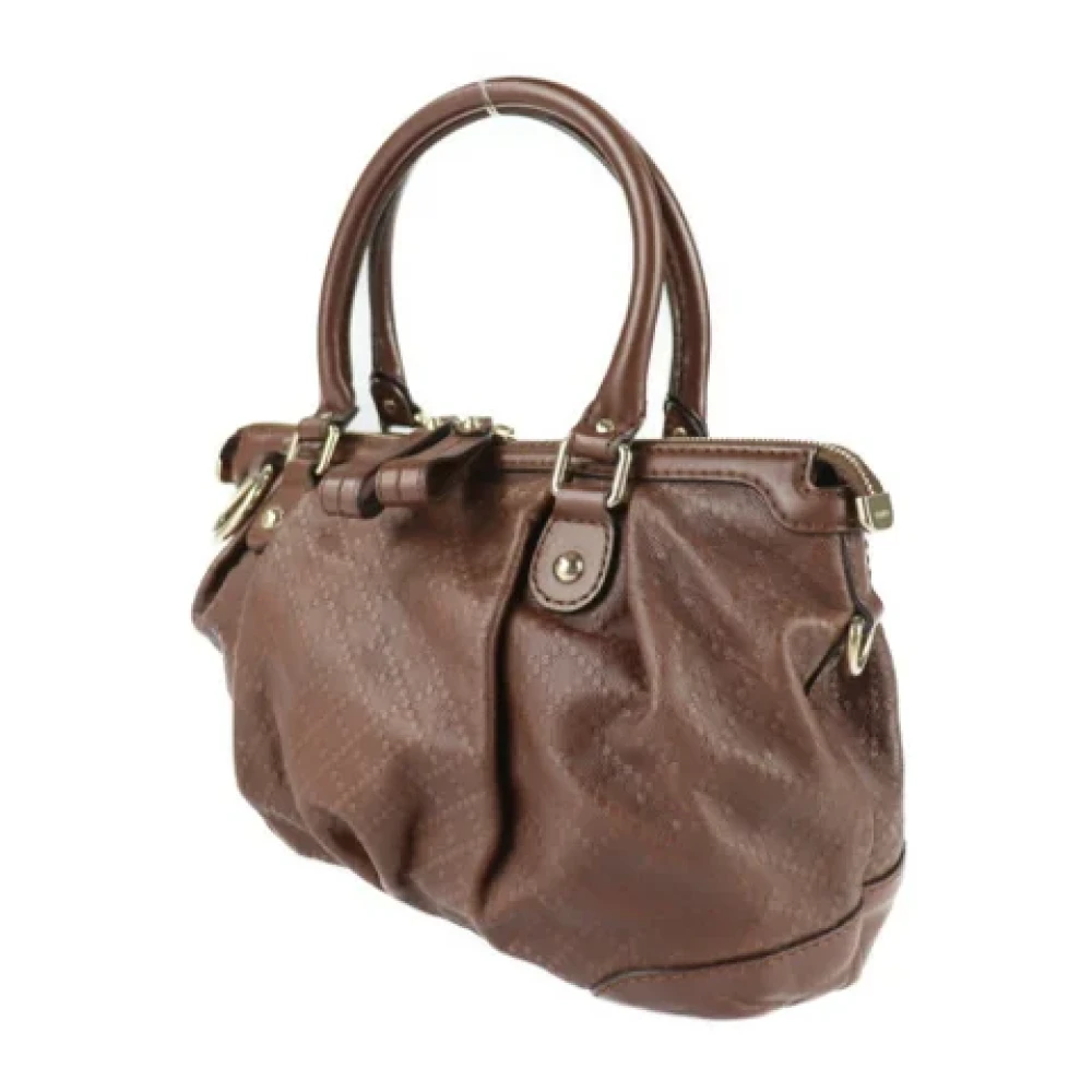 Gucci Vintage Pre-owned Leather handbags Brown Dames
