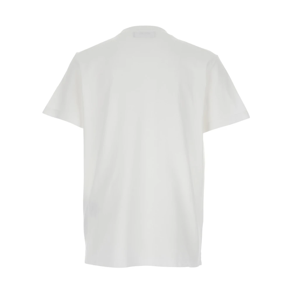 Dsquared2 Wit Logo Print Katoenen T-shirt White Heren