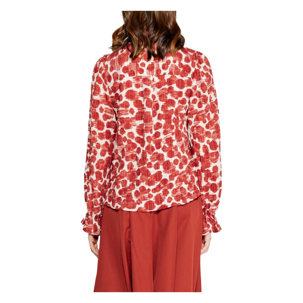 Vero Moda Rode Bedrukte Overhemd met Lange Mouwen Red Dames