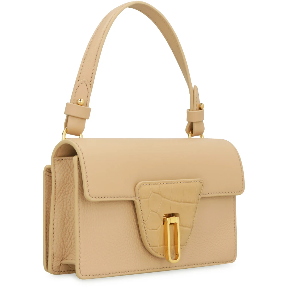 Coccinelle Krokodillenprint Leren Handtas Beige Dames