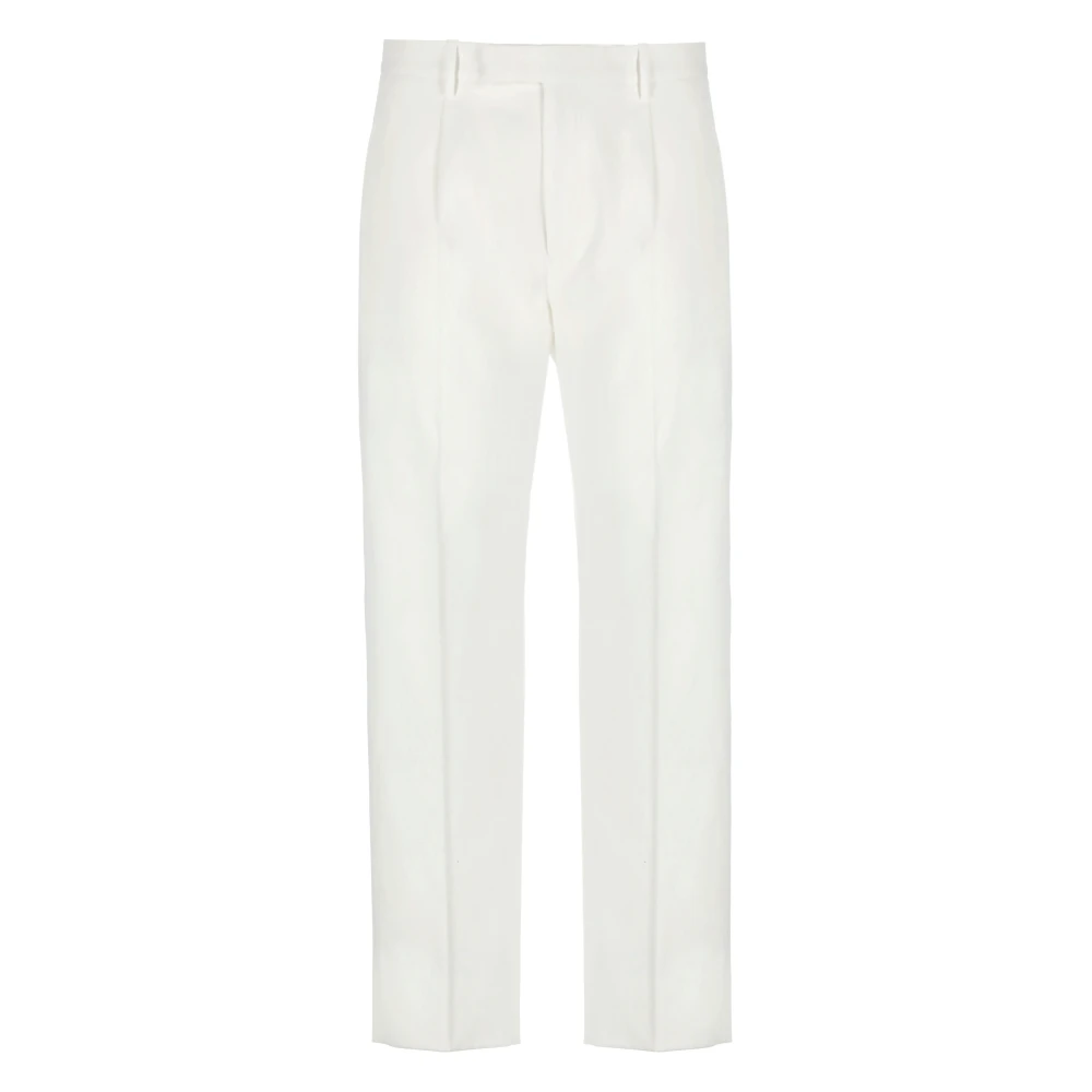 Ermenegildo Zegna Witte Katoenen Broek met Riemlussen White Heren