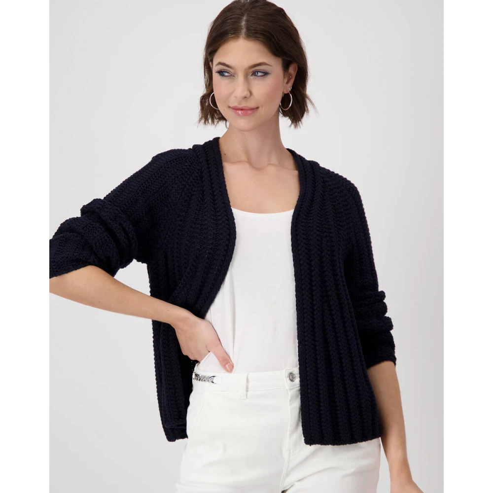 monari Gebreid Vest Blue Dames