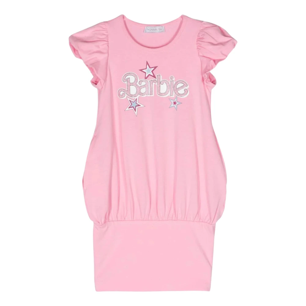 Monnalisa Girls Pink Barbie Dress With Stars - Dresses - 6 Y - Kids