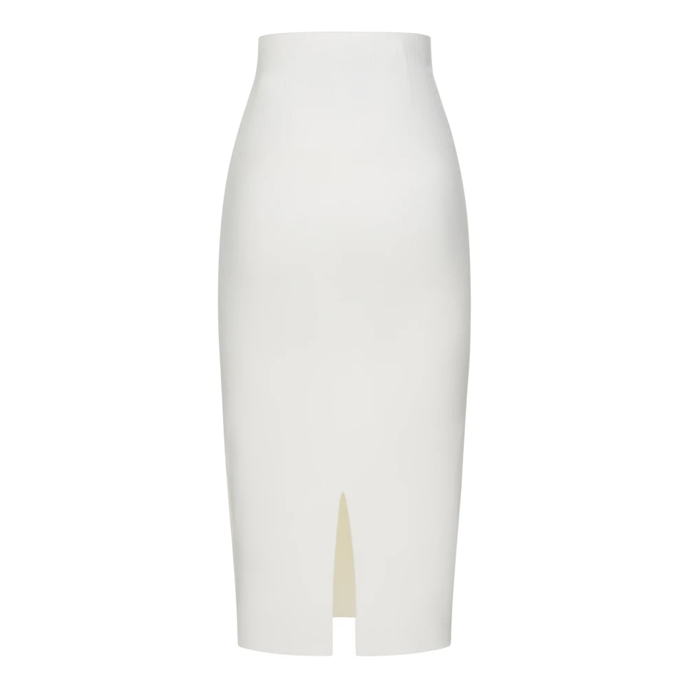 Victoria Beckham Witte Midi Rok Aw24 White Dames