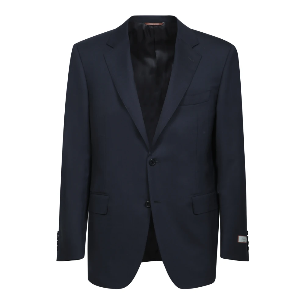 Canali Blauw Wollen Pak Jas Broek Blue Heren