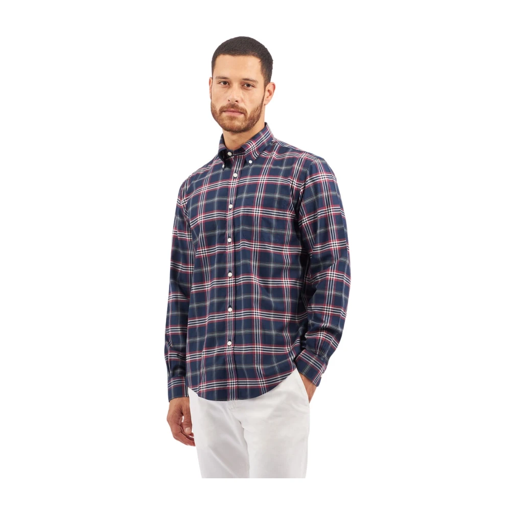 Brooks Brothers Marineblauw Non-Iron Stretch Supima Katoenen Overhemd met Button Down Kraag in Tartan Blue Heren