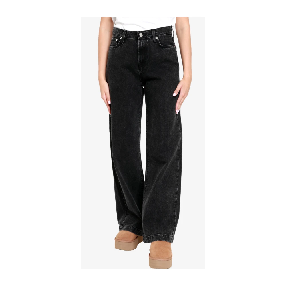 Roy Roger's Denim Flare Jeans met Gebruikt Effect Black Dames