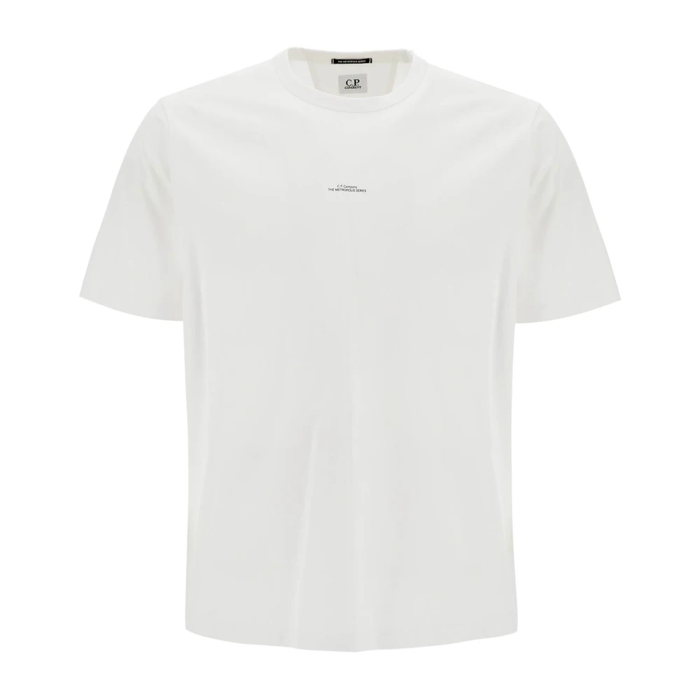 C.P. Company Glanzende Gemerceriseerde Jersey T-Shirt White Heren